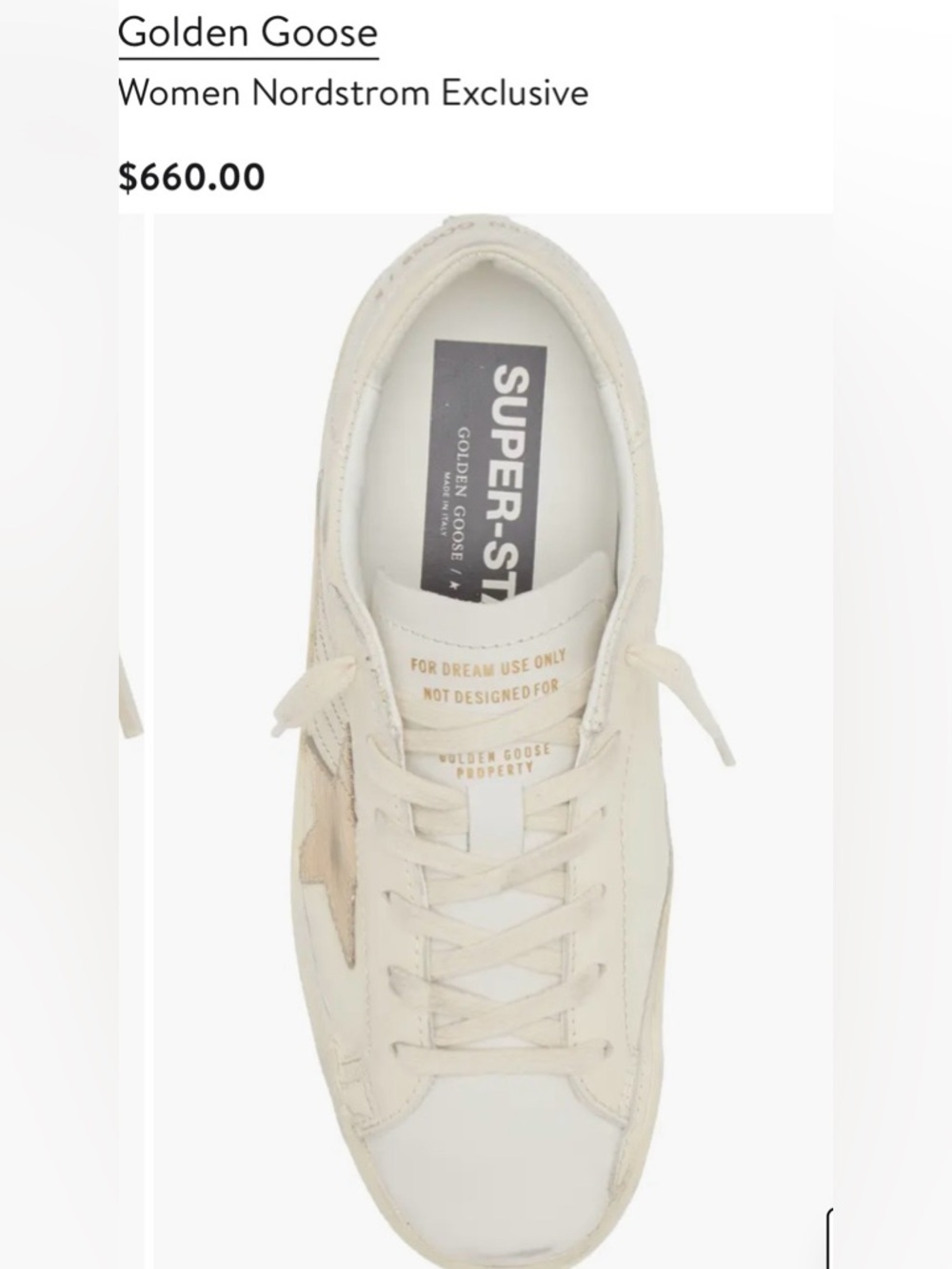 Golden Goose Super-Star Low Top Sneaker Women Nordstrom Exclusive
$660
Milk/Gold - Picture 4 of 17